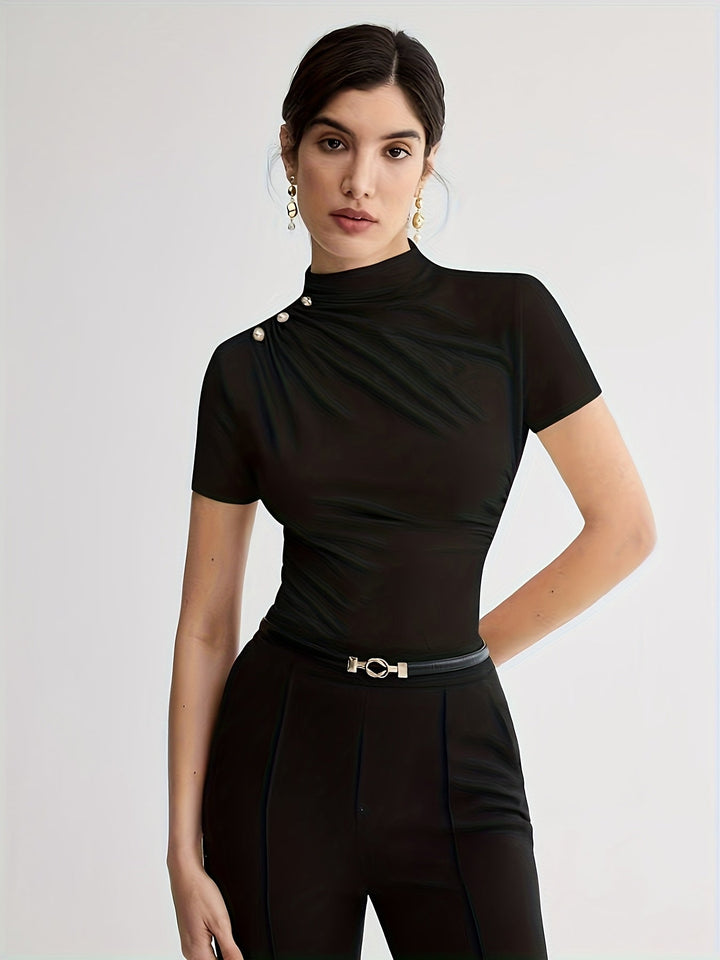 Sienna | Mock Neck Kortærmet Top