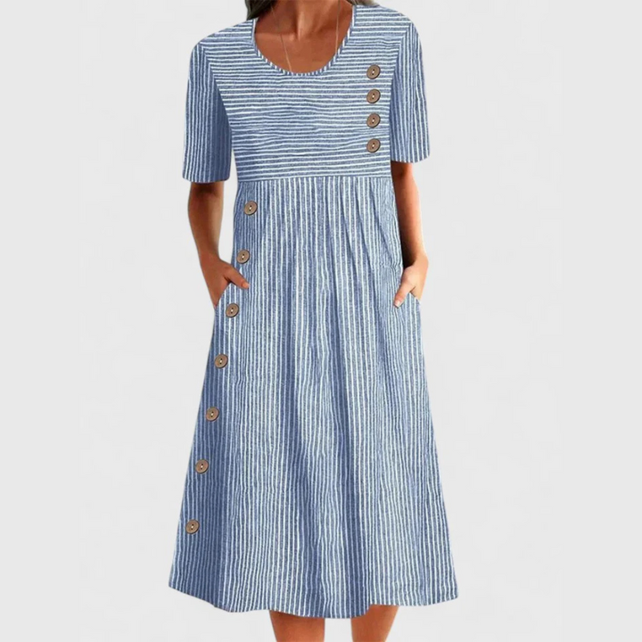 Demi | Stribet Midi Kjole