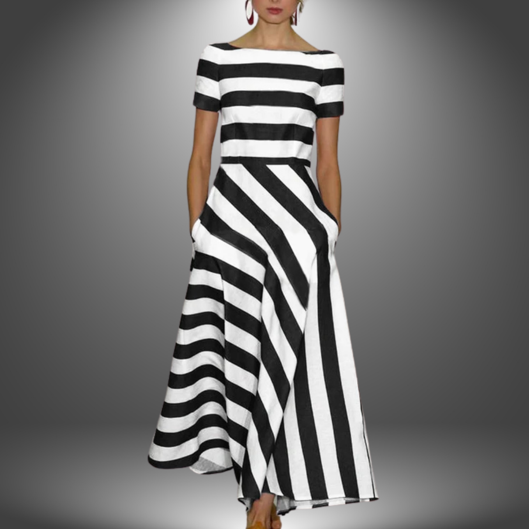 Evangeline | Flydende Stribet Maxi Kjole
