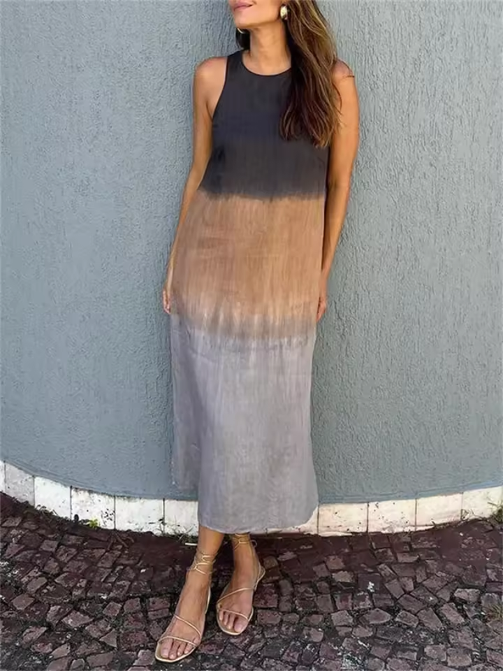 Katie | Ærmeløs Rund Hals Sommerkjole