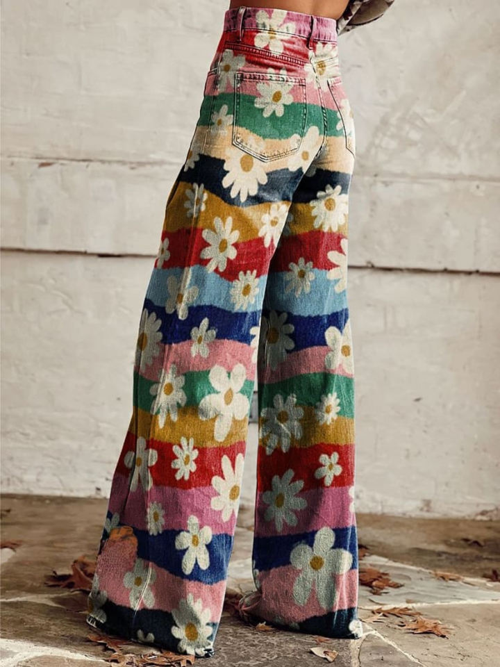 Cynthia | Elegant Multicolor Blomsterbukser