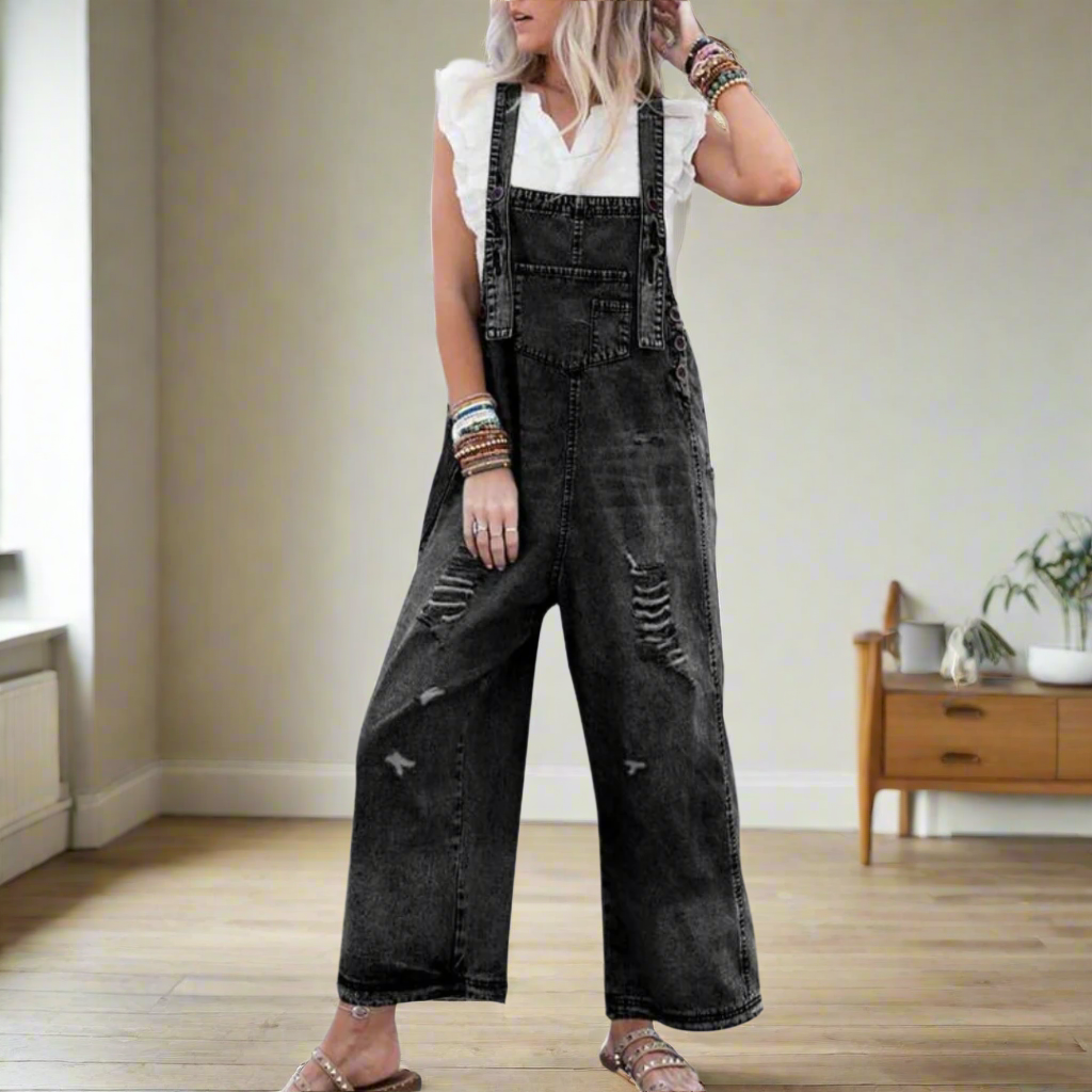 Carmelita | Premium Vintage Stil Ensfarvet Jumpsuit