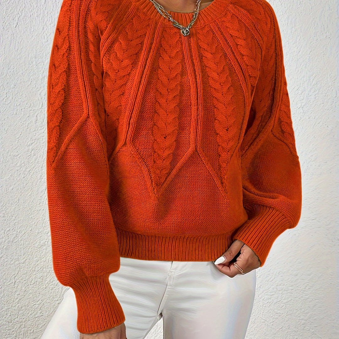 Cassidy | Kabelstrikket Rundhalset Sweater