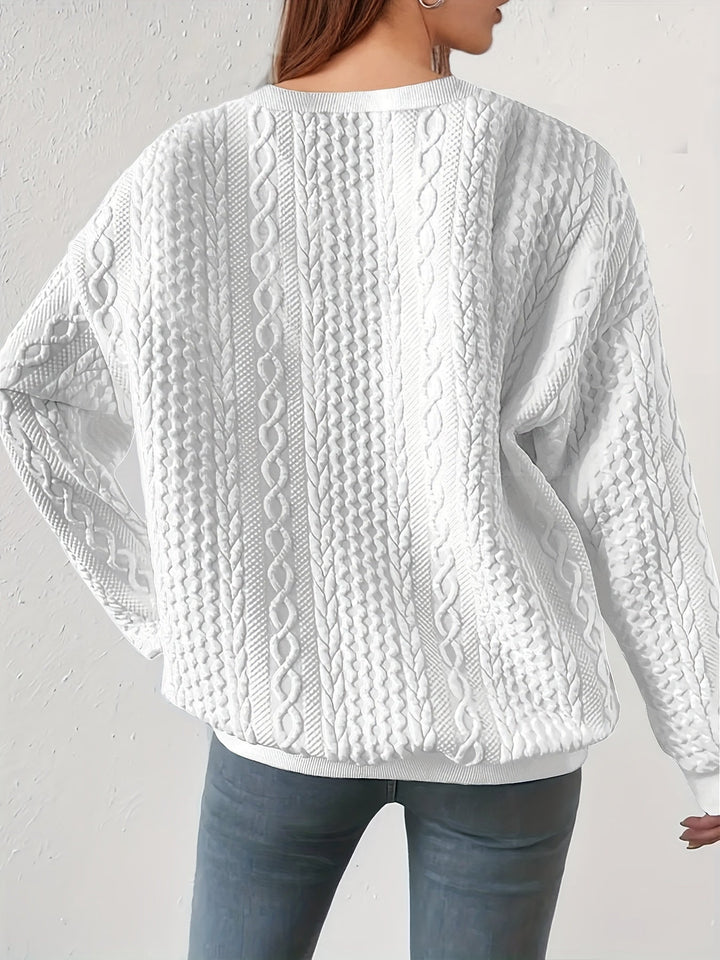 Joyce | Tekstureret Kabelstrik Sweatshirt