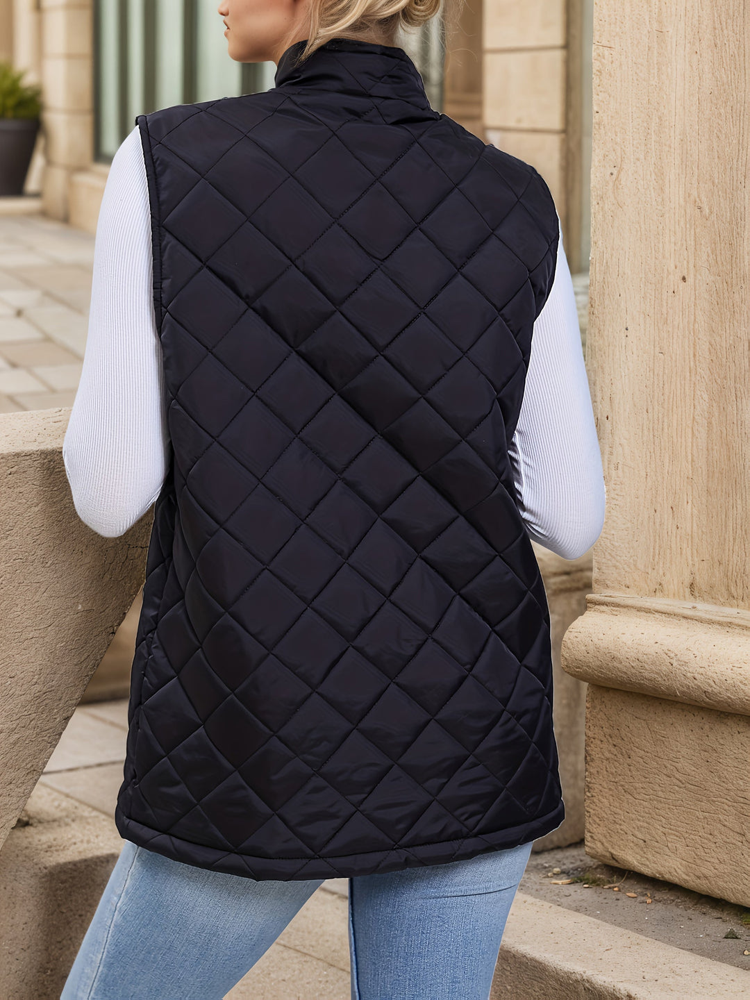 Eileen | Diamant-quilted Langline Vest