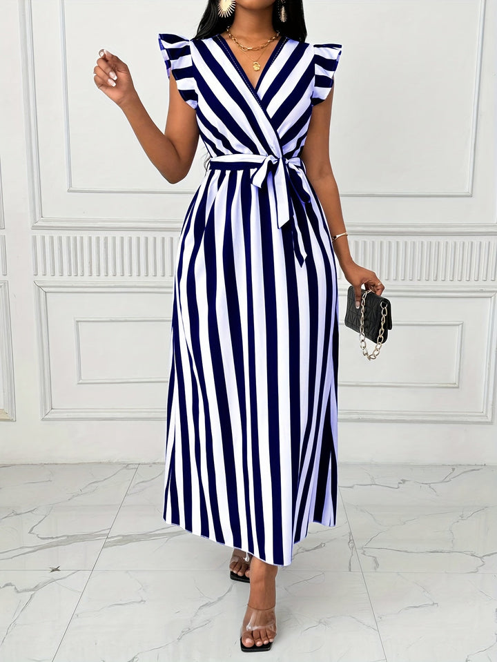 Cordelia | Ruffle-Sleeve Wrap Maxi Kjole