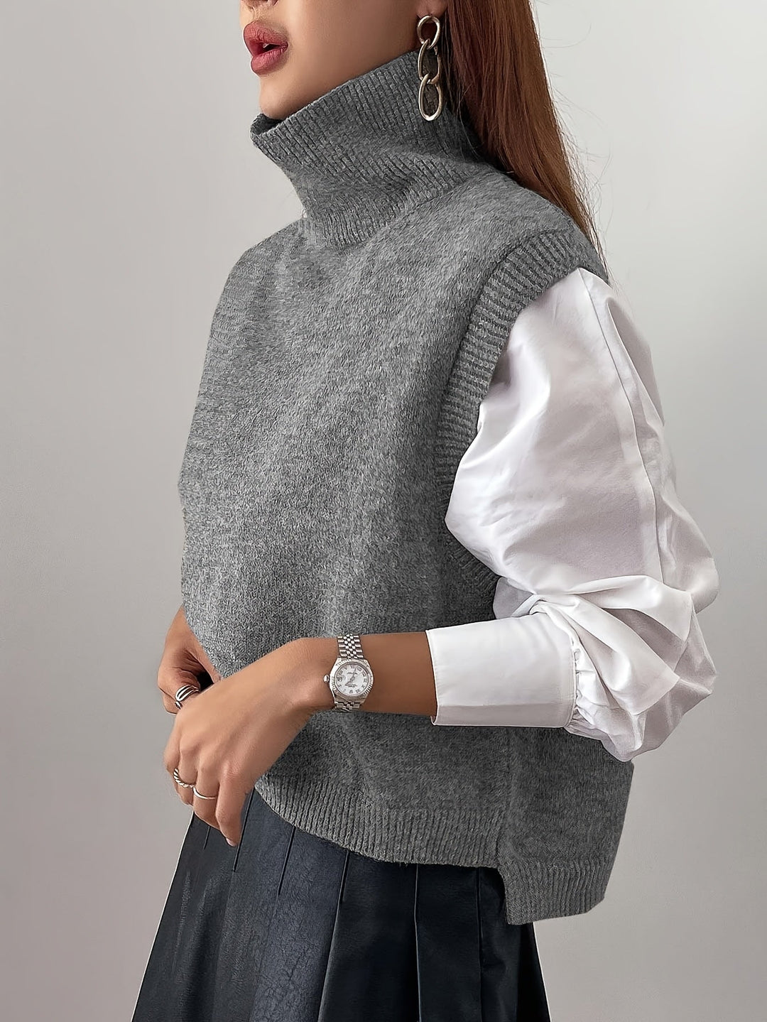 Farrah | Højhalset Sweater Vest