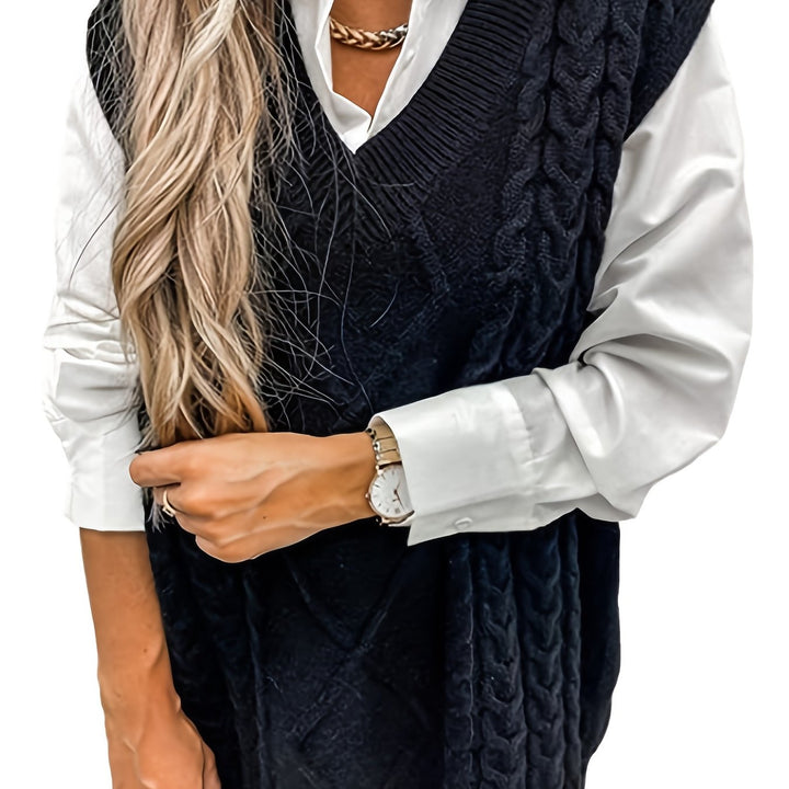 Cora | Cozy Cable-Knit V-Hals Sweater Vest