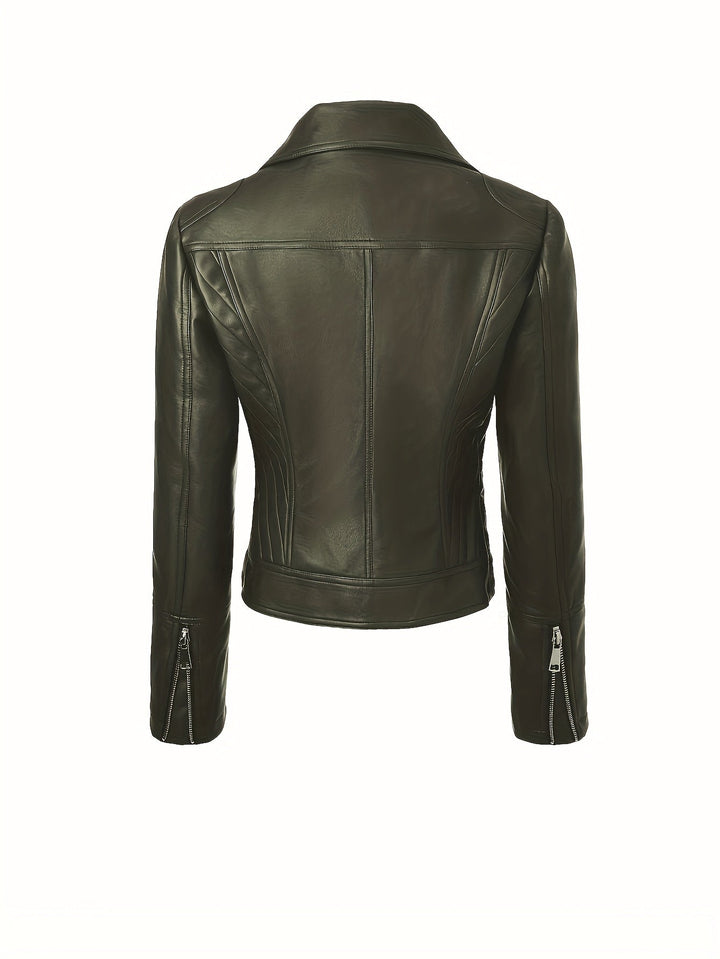 Mabel | Sculpted Zip-Front Moto Jakke