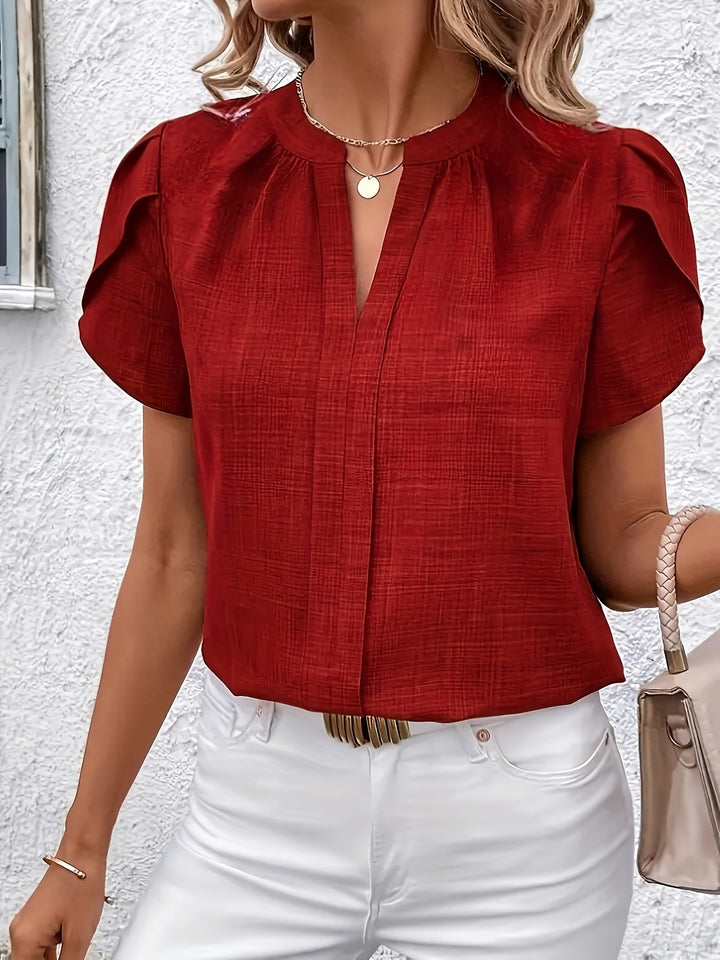 Heather | Bluse med Petalærmer og Notch