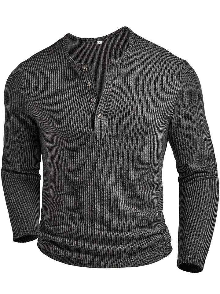 Griffin | Struktureret Ribbet Henley Skjorte