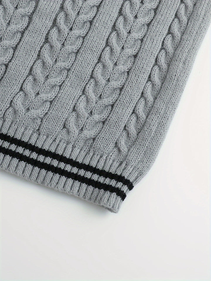 Gideon | Kabelstrikket V-hals Sweater Vest