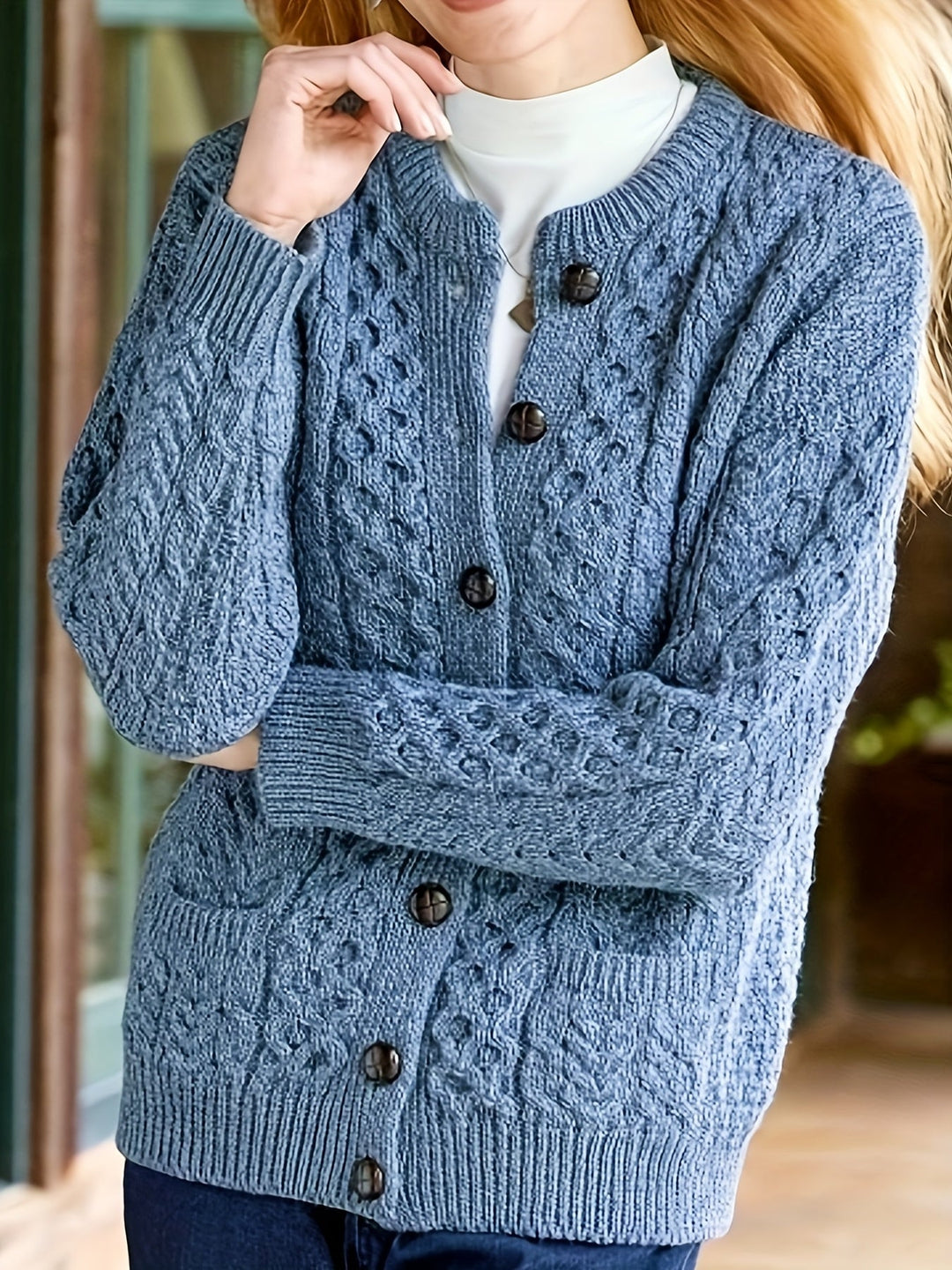 Fern | Tekstureret Knappet Cardigan