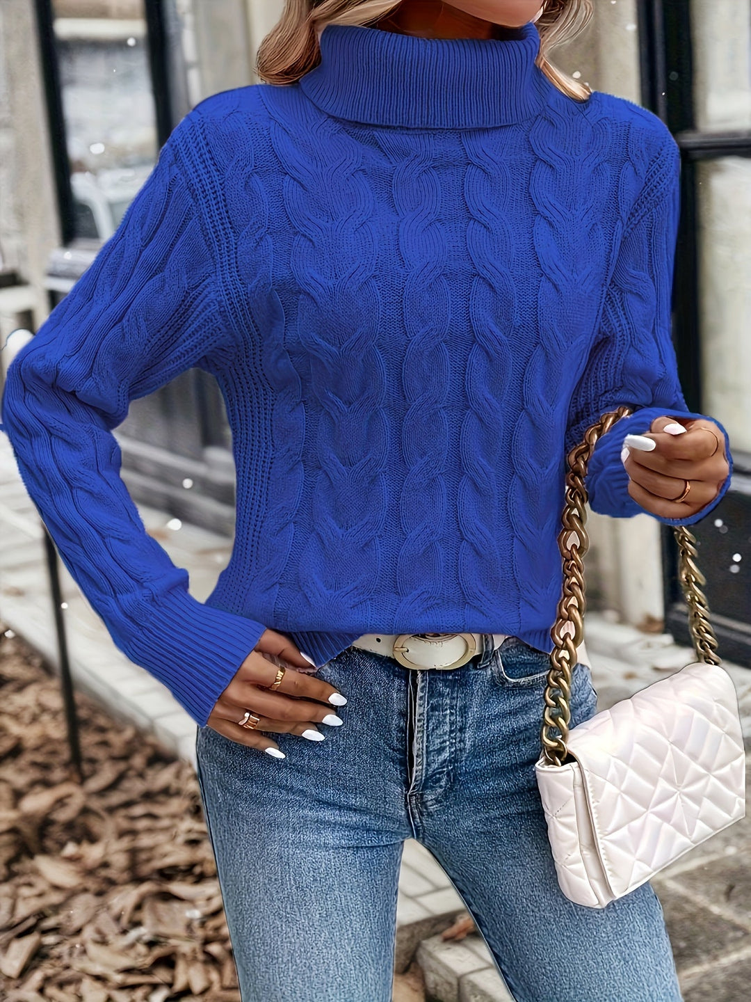 Celeste | Cozy Cable-Knit Turtleneck Sweater
