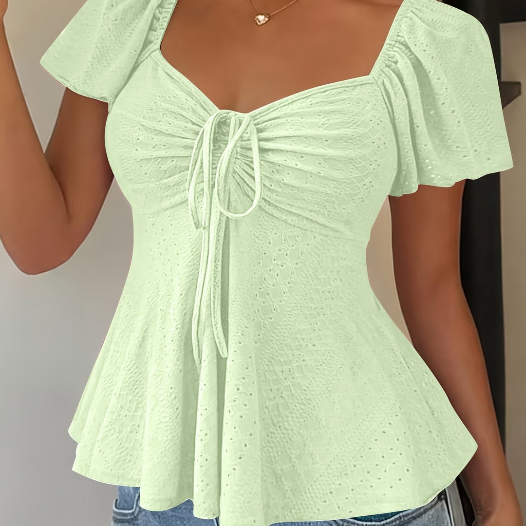 Josephine | Flutter-Ærme Peplum Top