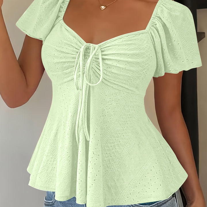 Josephine | Flutter-Ærme Peplum Top
