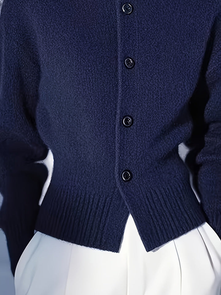 Margot | Højhalset Knap Cardigan