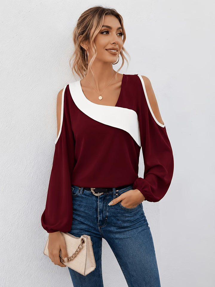 Annette | Kold-skulder Farveblok Top
