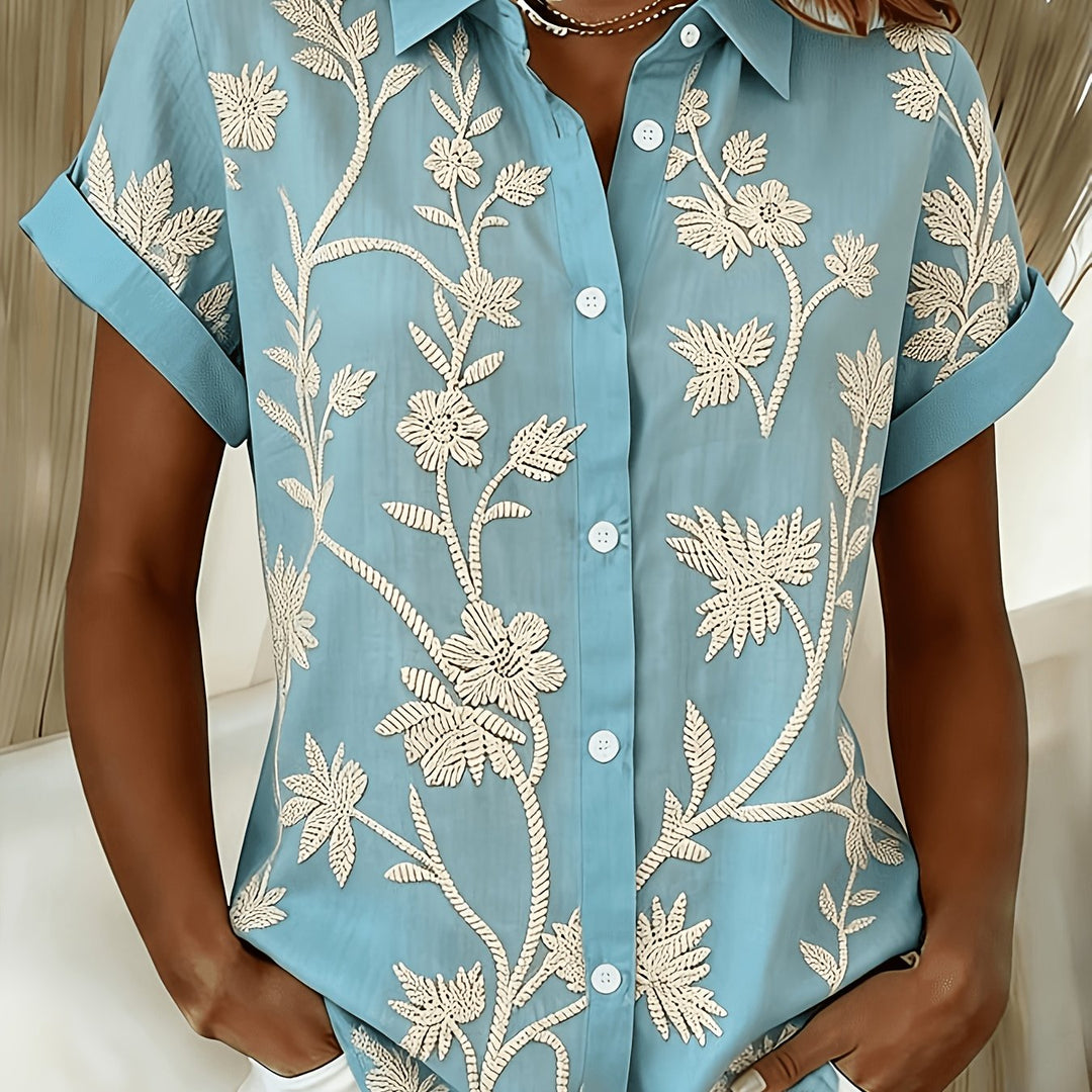 Regina | Botanisk Print Skjorte