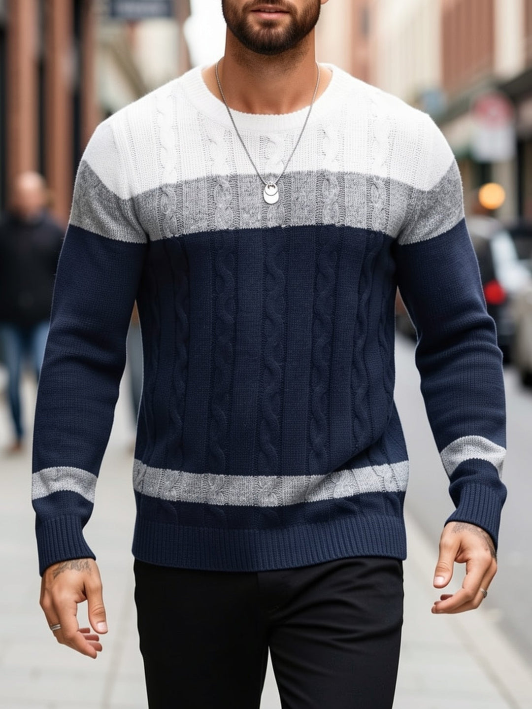 Nolan | Tekstureret Kabelstrik Sweater