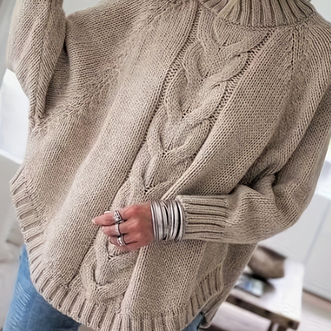 Corinne | Cozy Højhalset Kabelstrik Sweater