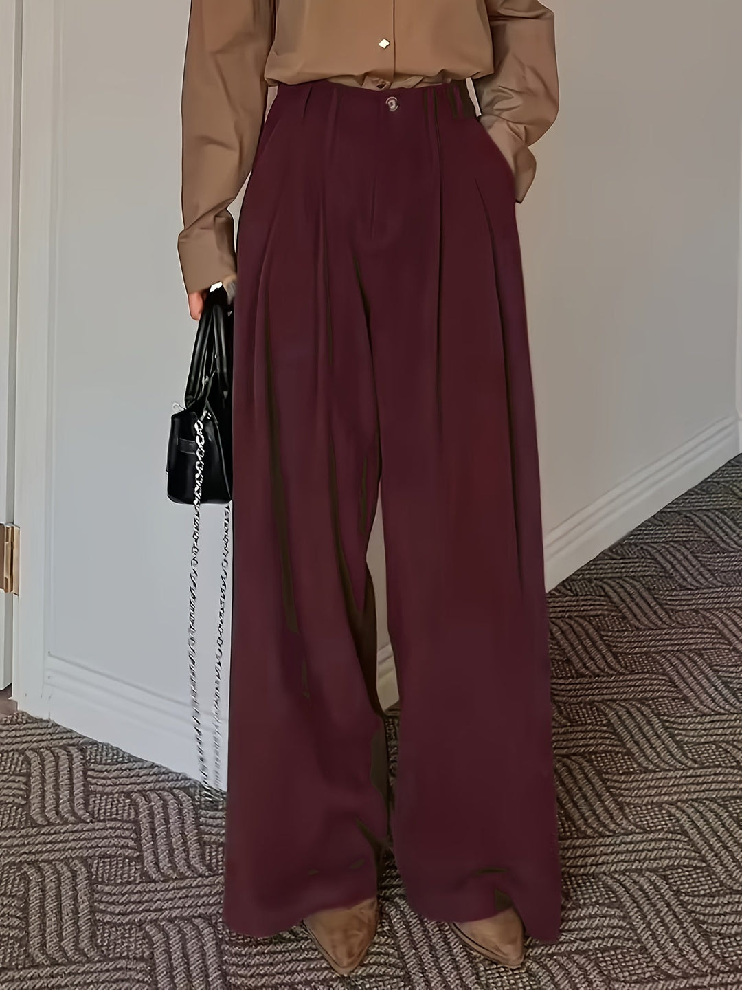 Celine | Plisserede Bukser med Bred Ben