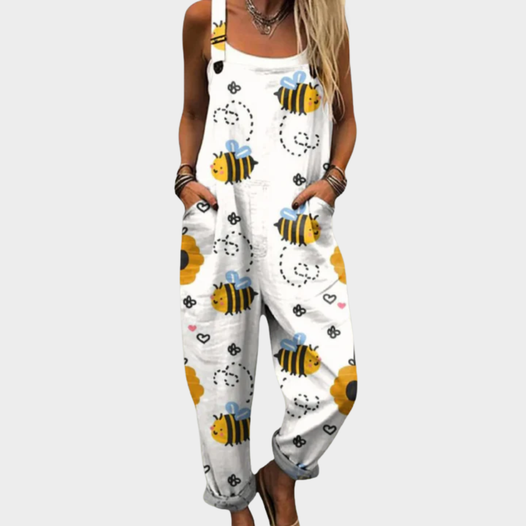 Carmen | Stilfuld Pocket Bee Kunst Jumpsuit