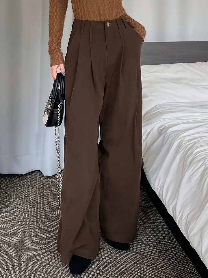 Celine | Plisserede Bukser med Bred Ben
