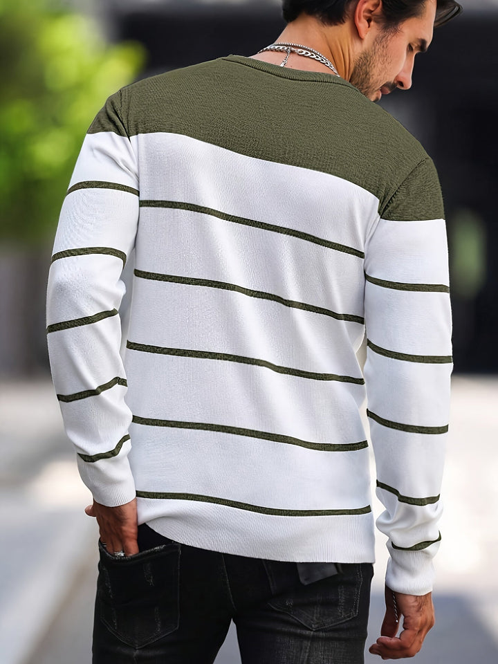 Henry | Stribet Crew Neck Sweater