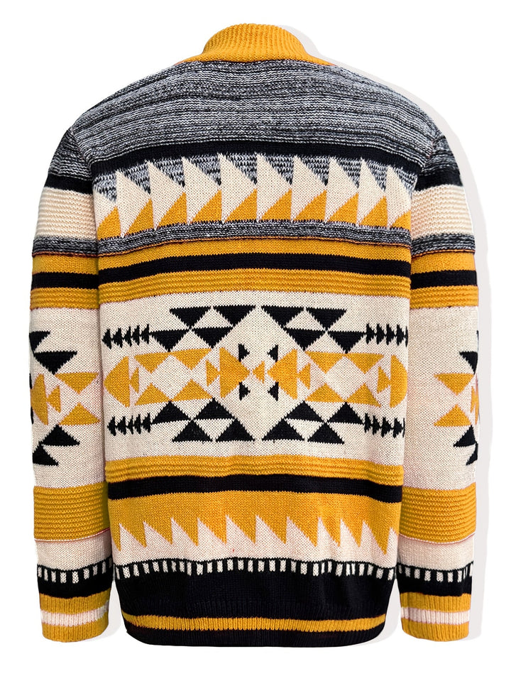 Callum | Mønstret Zip-Up Cardigan