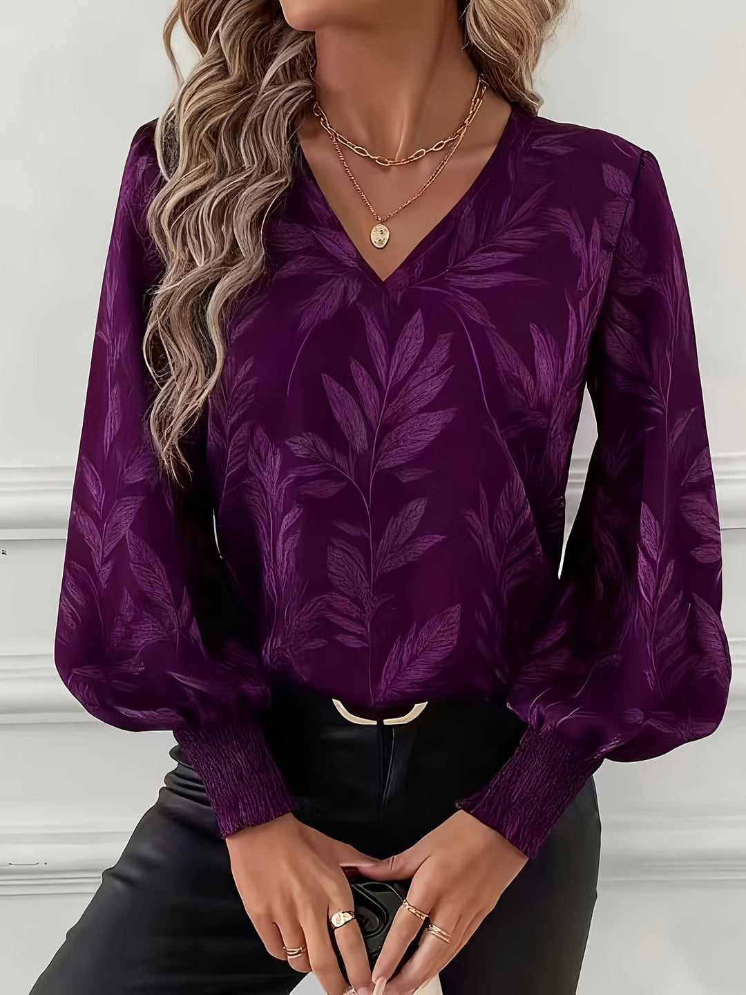 Elena | Botanisk V-Hals Bluse