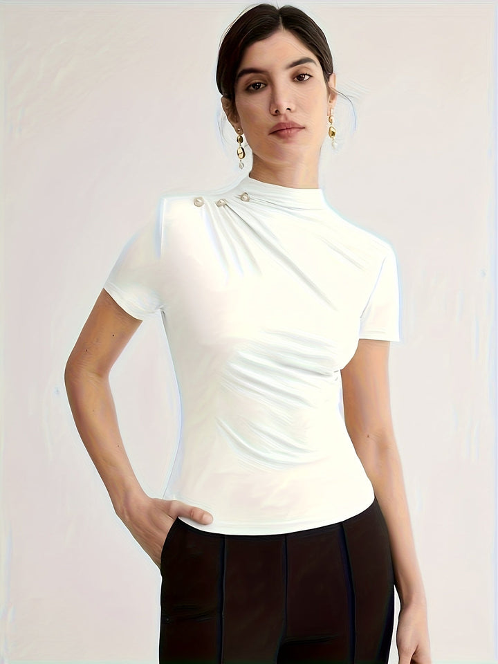 Sienna | Mock Neck Kortærmet Top