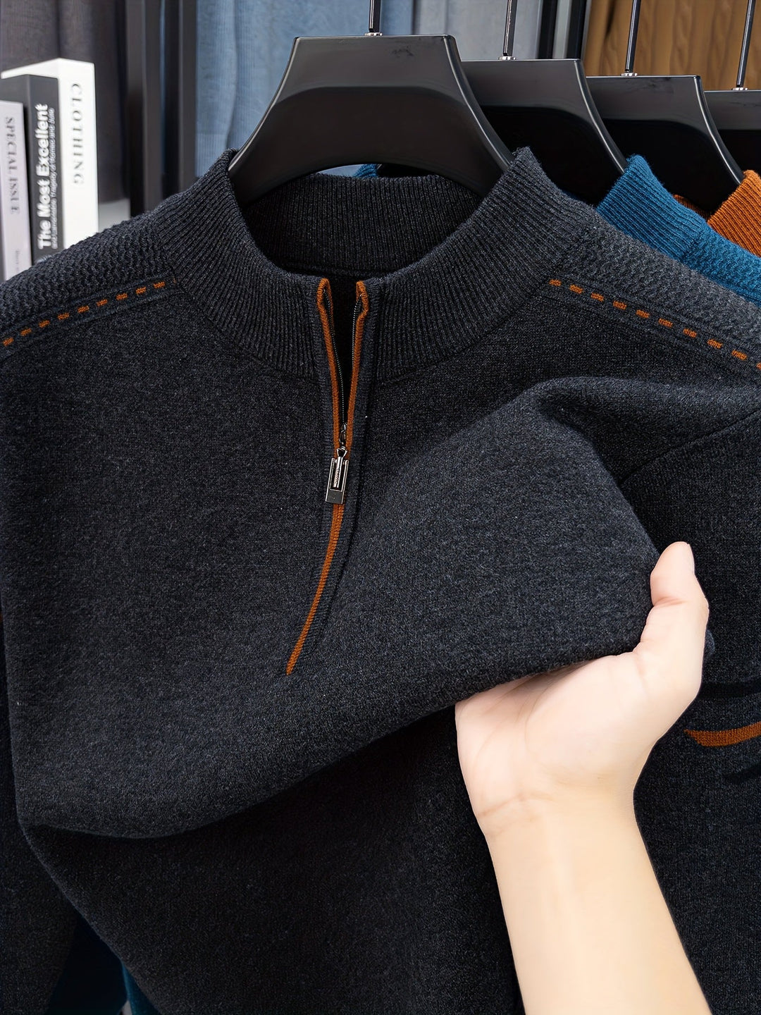 Nathan | Half-Zip Mock Neck Sweater