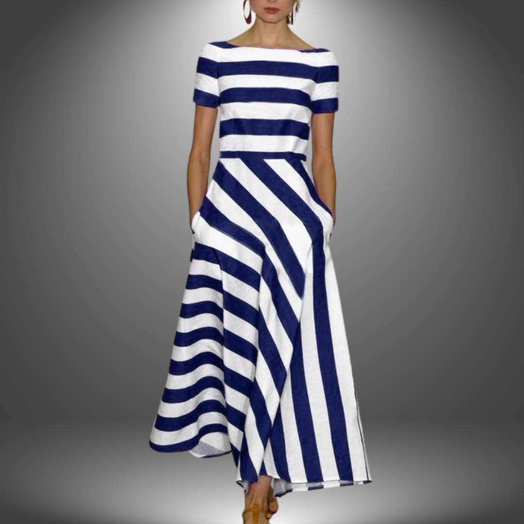 Evangeline | Flydende Stribet Maxi Kjole