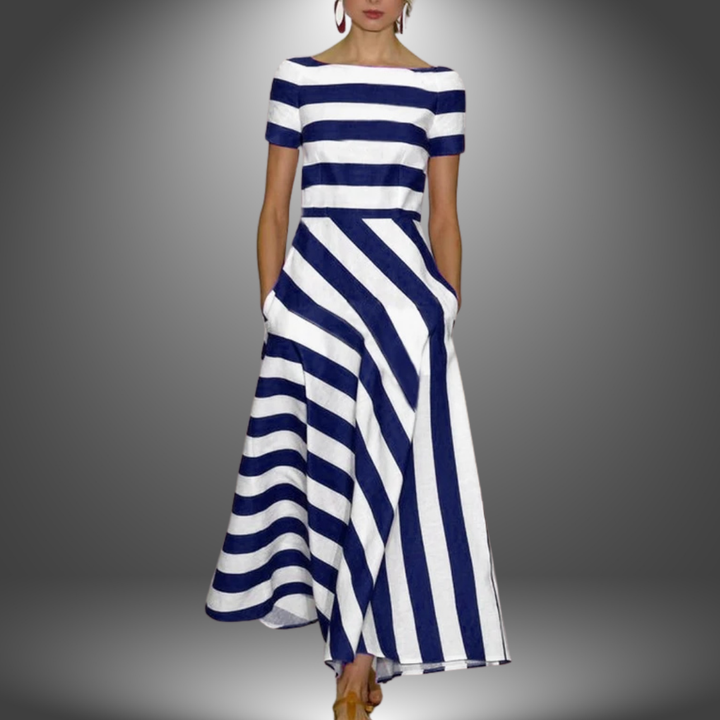 Evangeline | Flydende Stribet Maxi Kjole