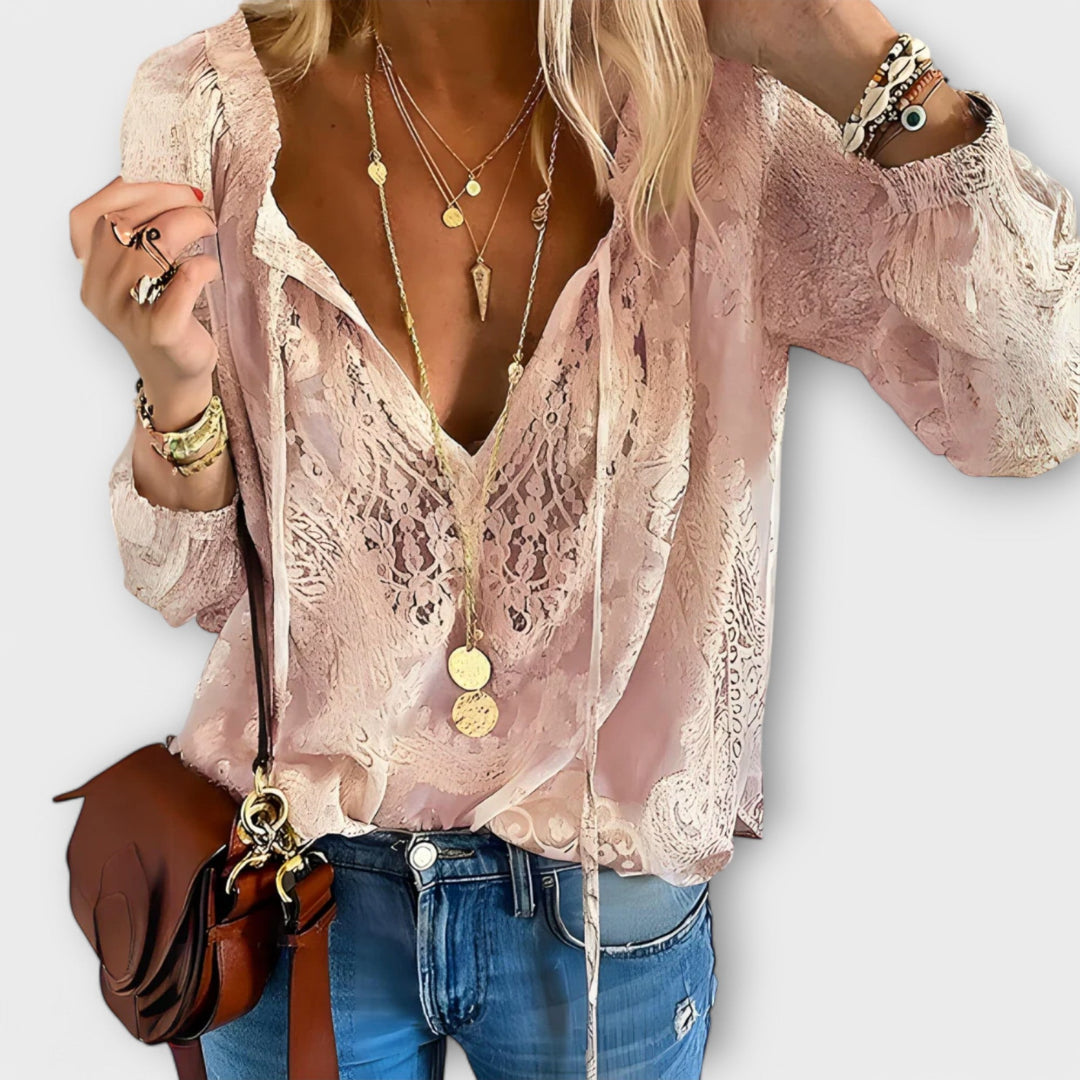Fleur | Romantisk Slips-krave Bluse