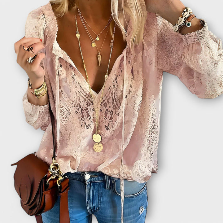 Fleur | Romantisk Slips-krave Bluse