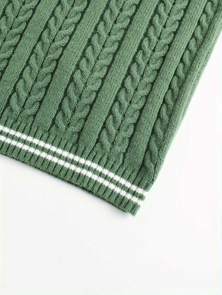 Gideon | Kabelstrikket V-hals Sweater Vest