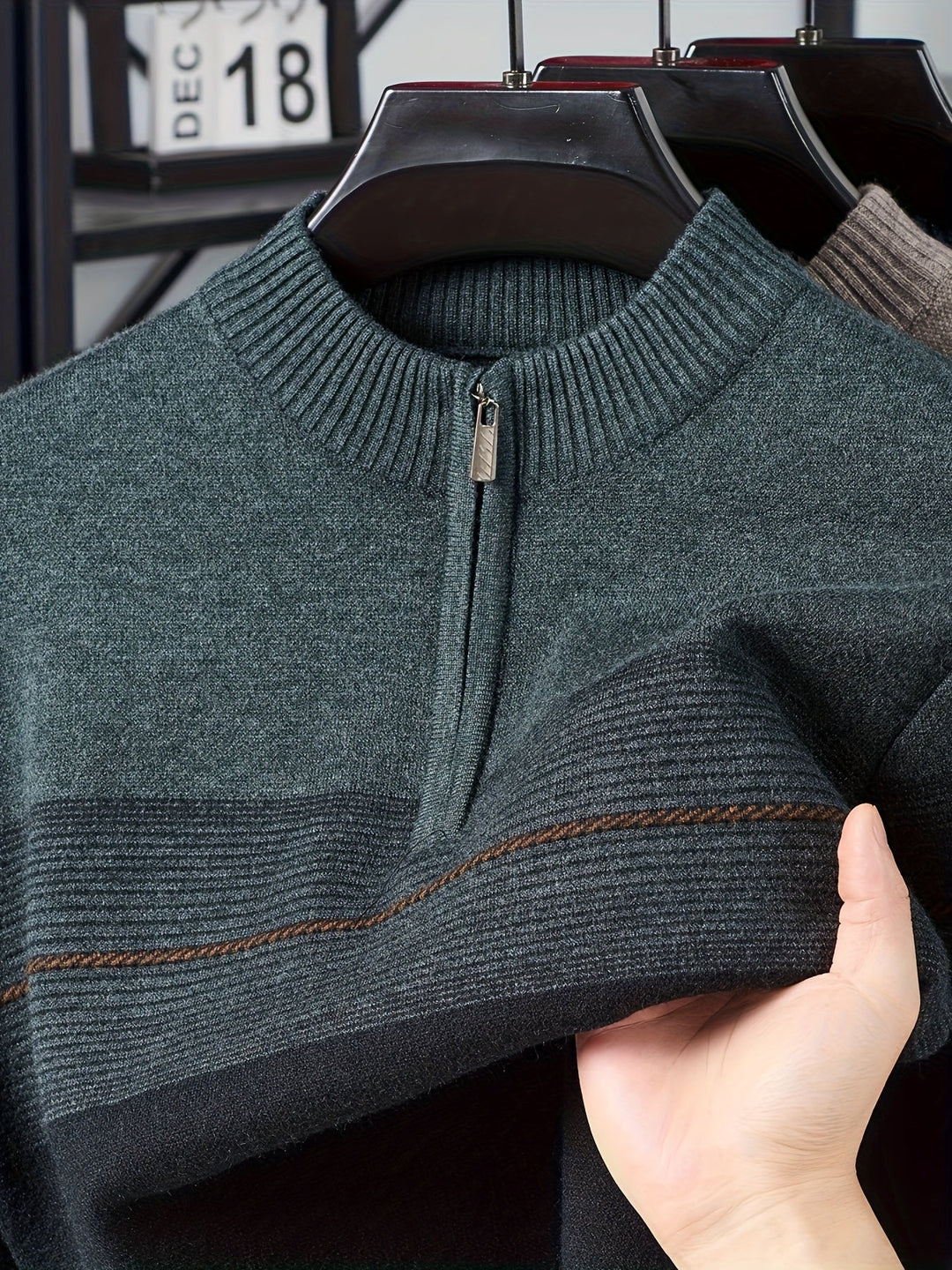 Lucas | Quarter-Zip Striktrøje