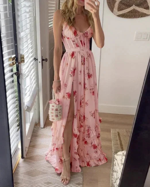 Zoey | Elegant Blomsterærmeløs Kjole