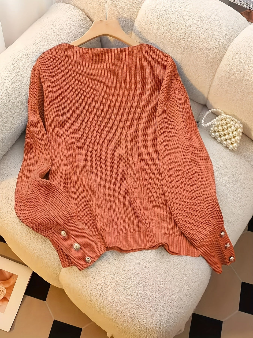 Verity | Ribbede V-Hals Sweater