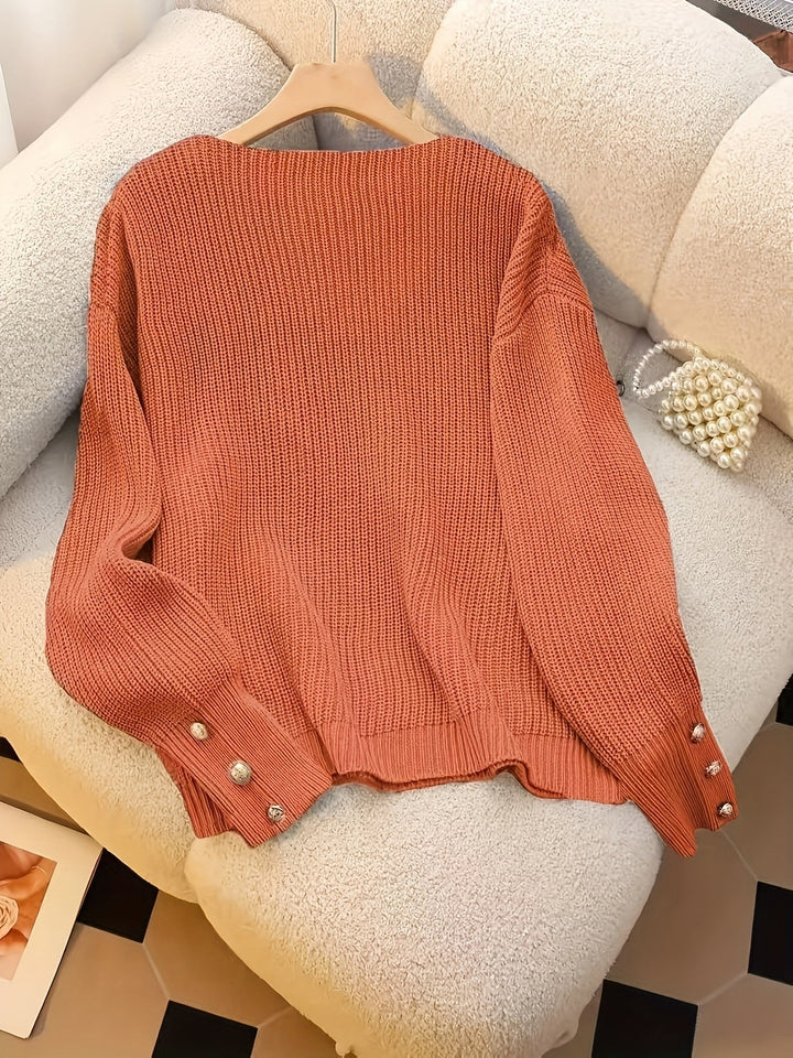 Verity | Ribbede V-Hals Sweater