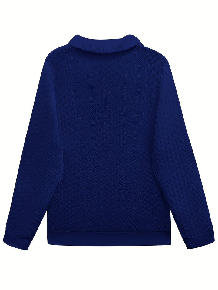 Georgia | Tekstureret Halv-Zip Sweatshirt