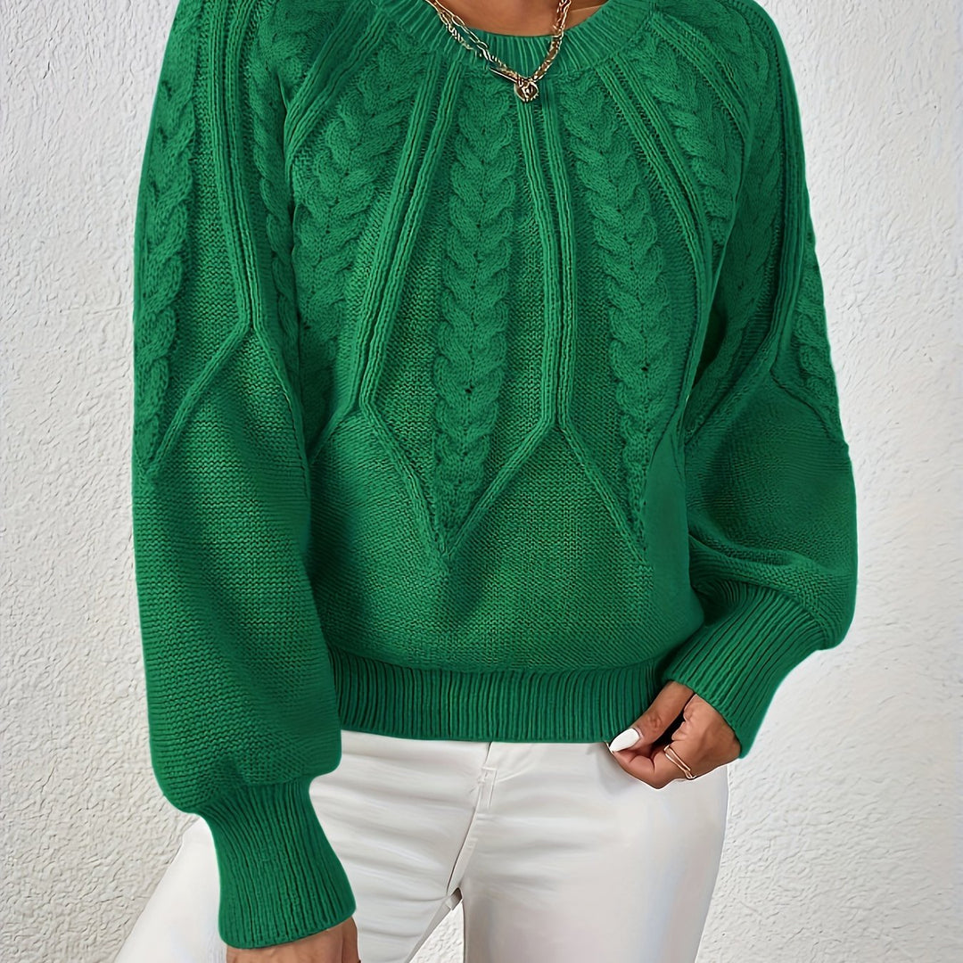 Cassidy | Kabelstrikket Rundhalset Sweater