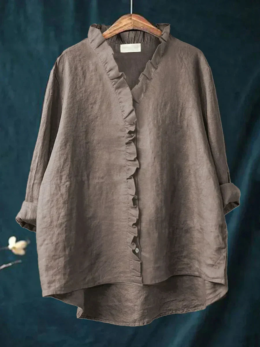 Eliza | Casual Ruffle V-Hals Bluse