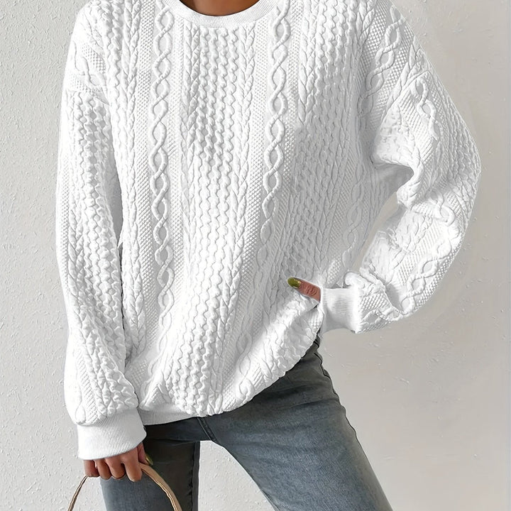 Joyce | Tekstureret Kabelstrik Sweatshirt
