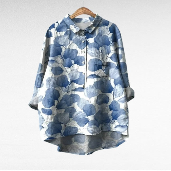 April | Klassisk Blomstret Krave Bluse