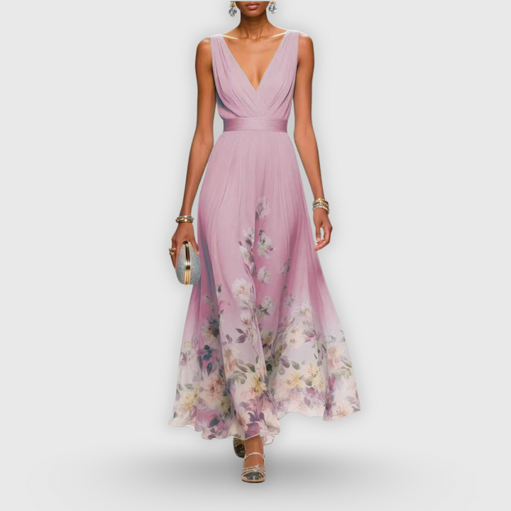 Colleen | Elegant ærmeløs blomsterkjole