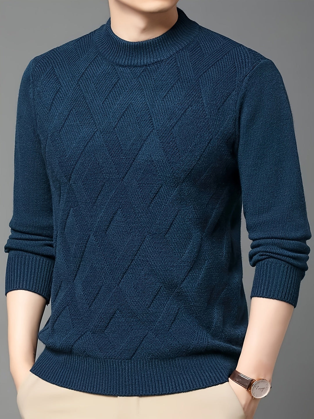 Ellis | Tekstureret Mock-Neck Sweater