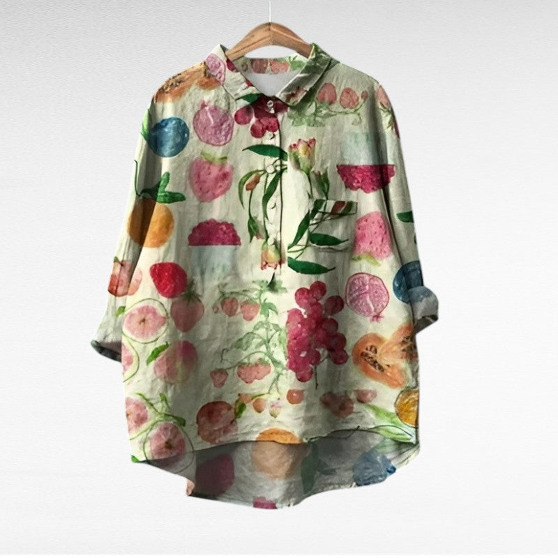 April | Klassisk Blomstret Krave Bluse